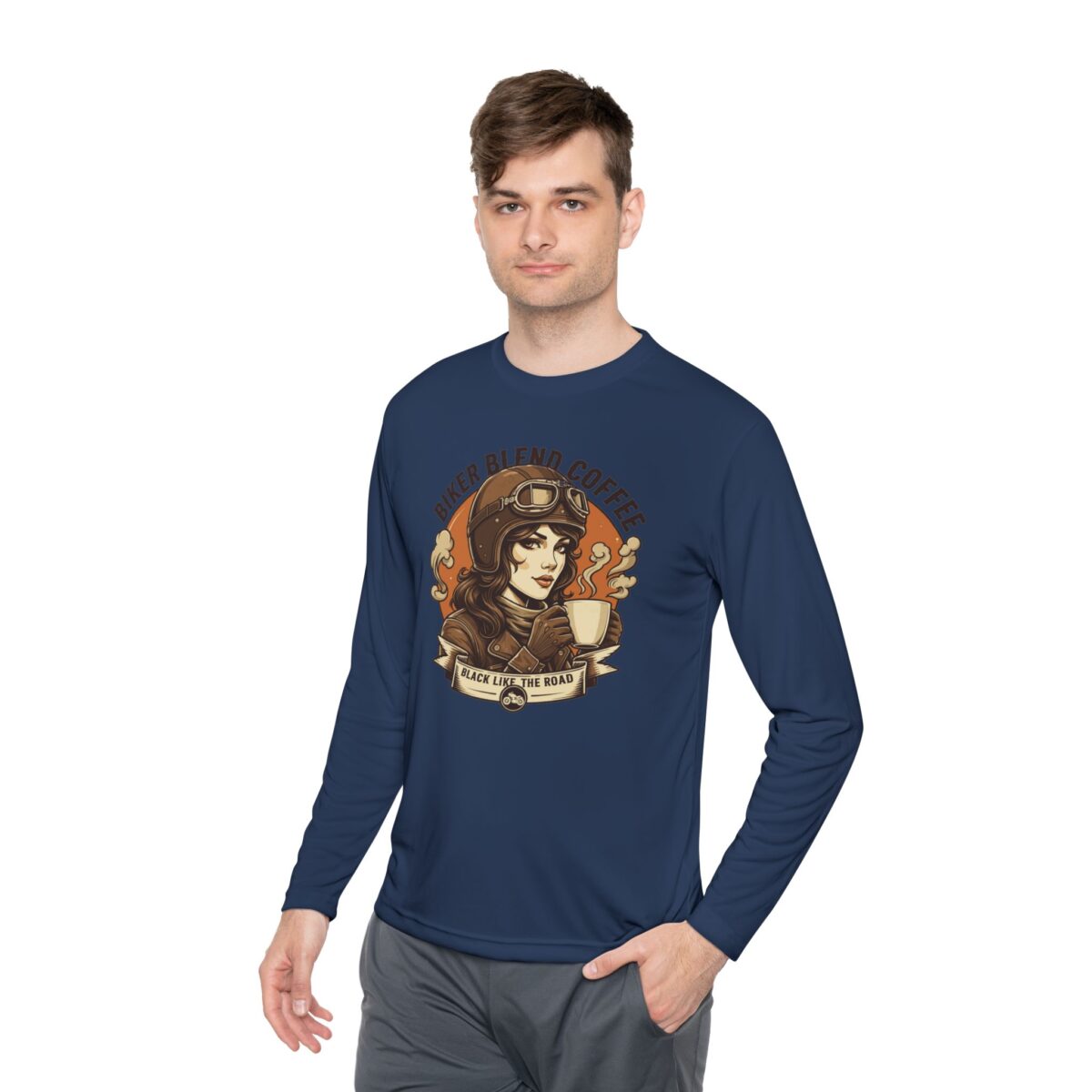 Bike blend coffee Unisex Lightweight Long Sleeve Tee - Image 31