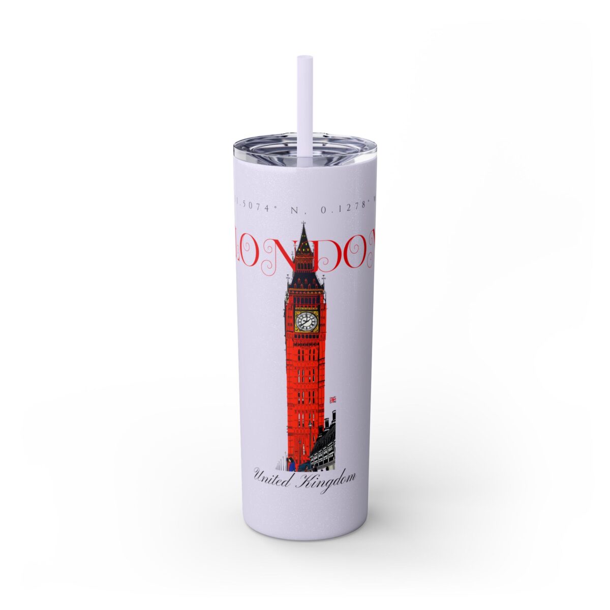London Glitter Skinny Tumbler with Straw, 20oz - Image 13