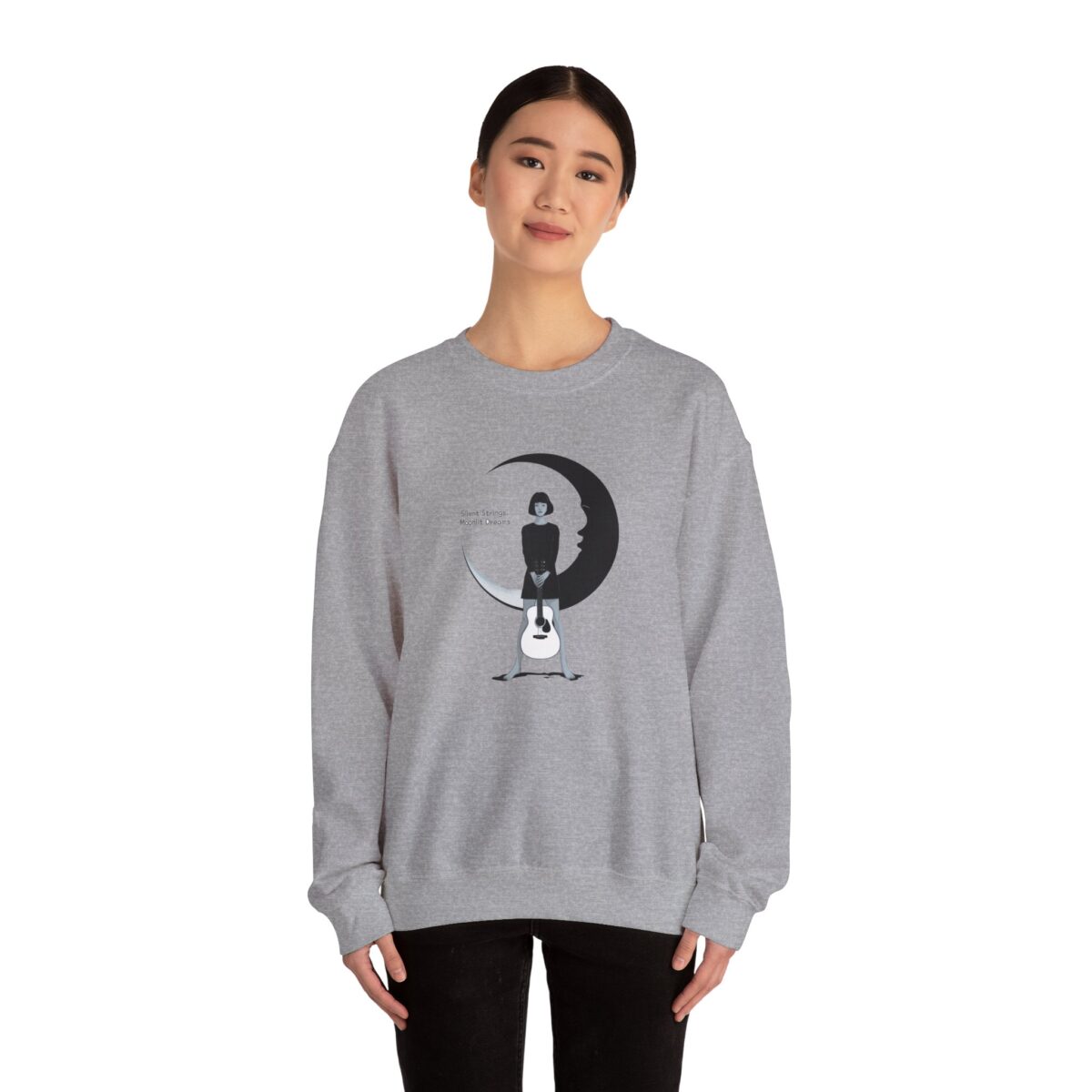 Silent Strings, Moonlit Dreams Unisex Heavy Blend™ Crewneck Sweatshirt - Image 12
