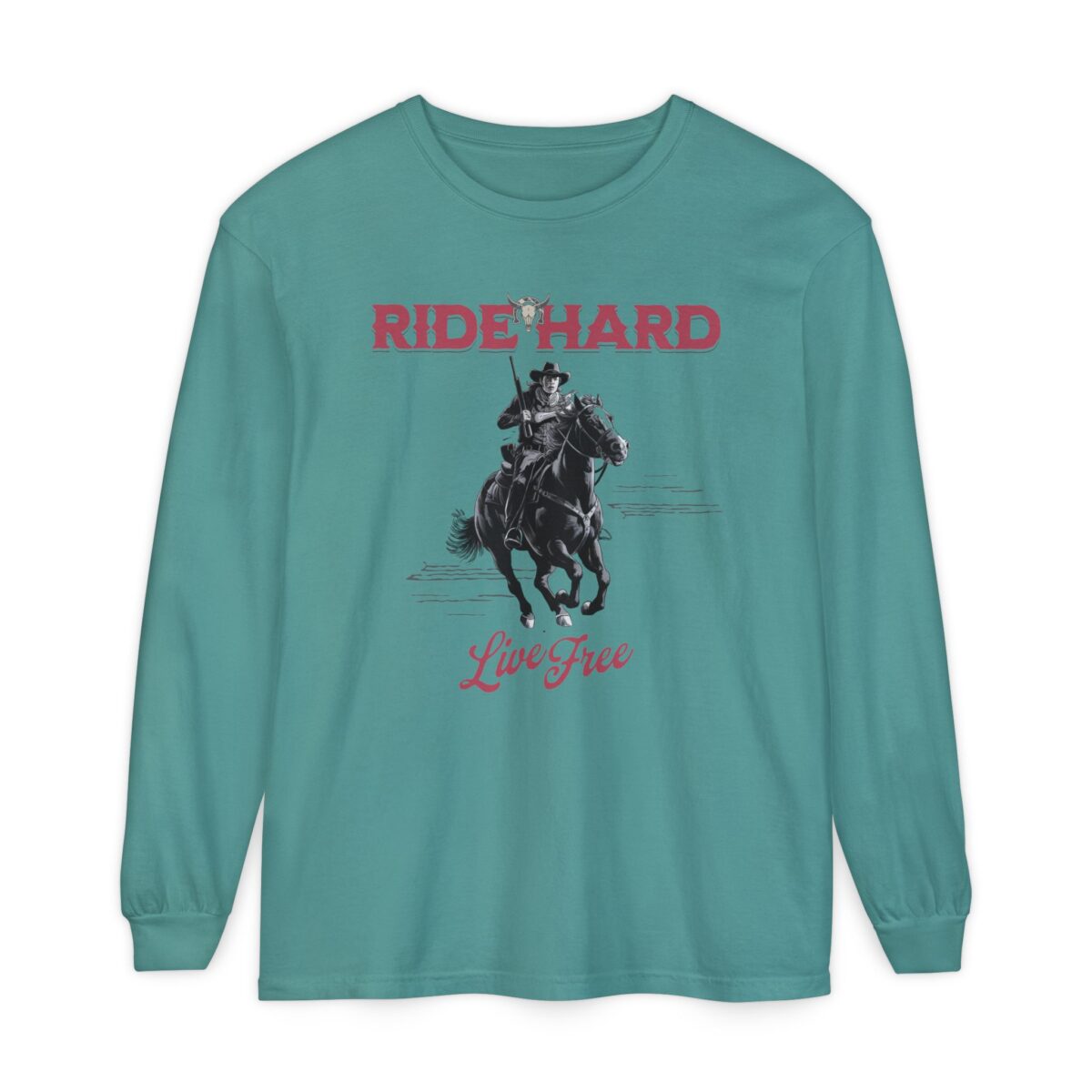 Ride hard Unisex Garment-dyed Long Sleeve T-Shirt - Image 13