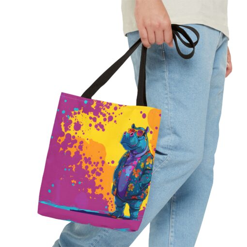 Stylish Hippo Tote Bag (AOP) - Image 3