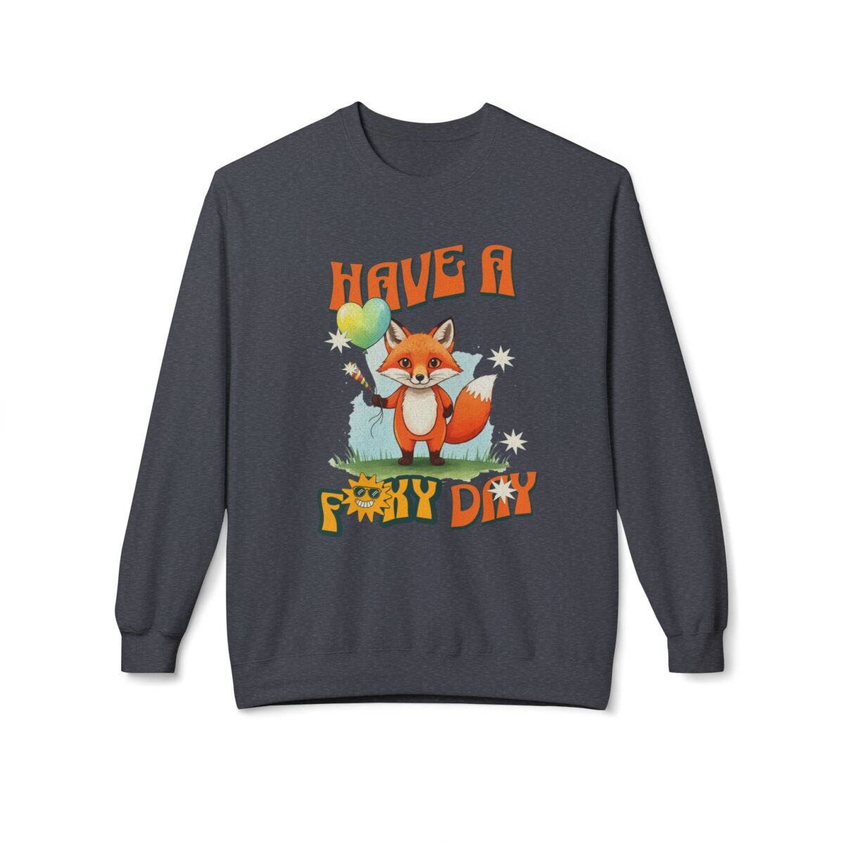 Have a foxy day! Unisex Midweight Softstyle Fleece Crewneck Sweatshirt - Image 17