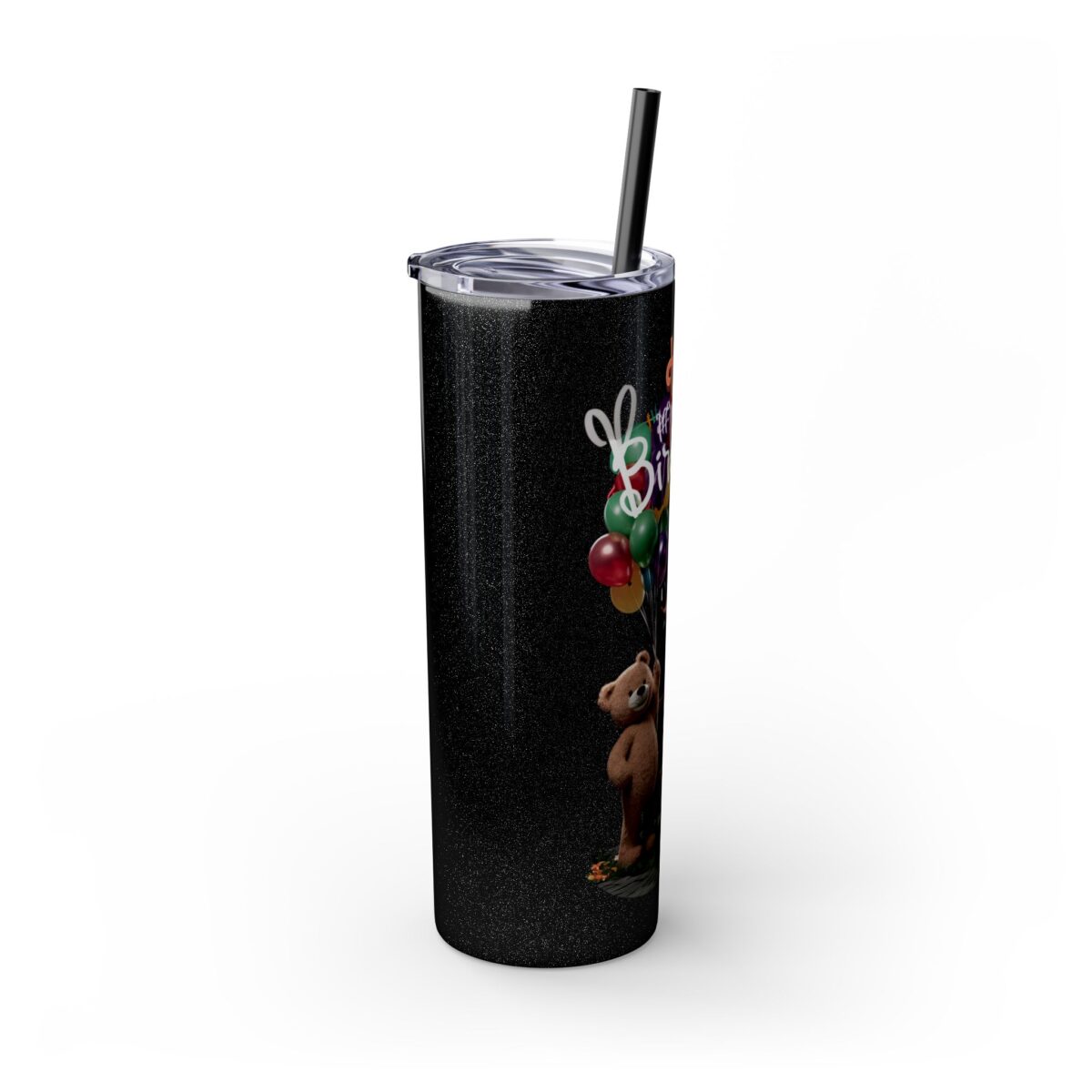 Happy Birthday Skinny Tumbler with Straw, 20oz - Image 2