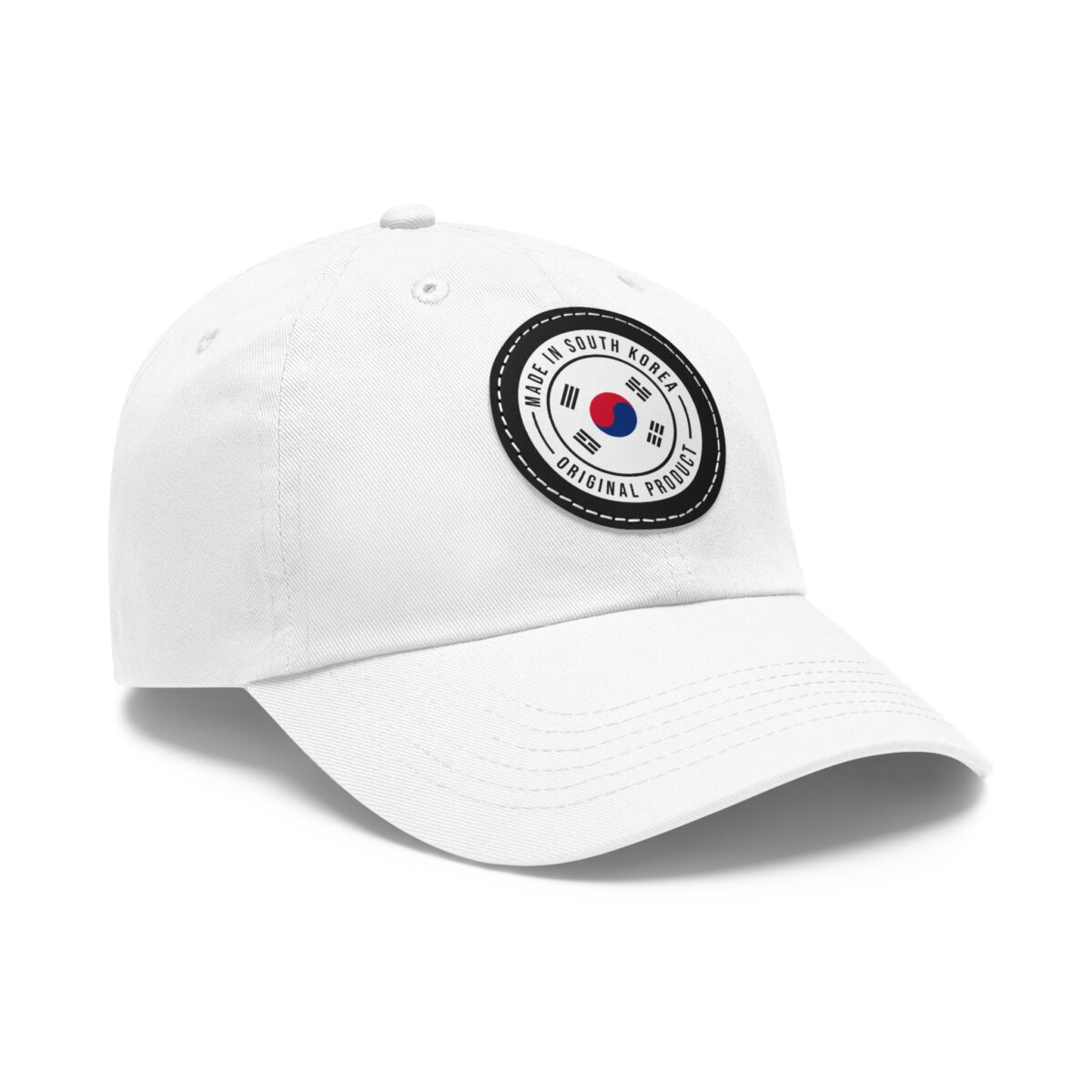 Made in South Korea Hat with Leather Patch (Round) - Image 2