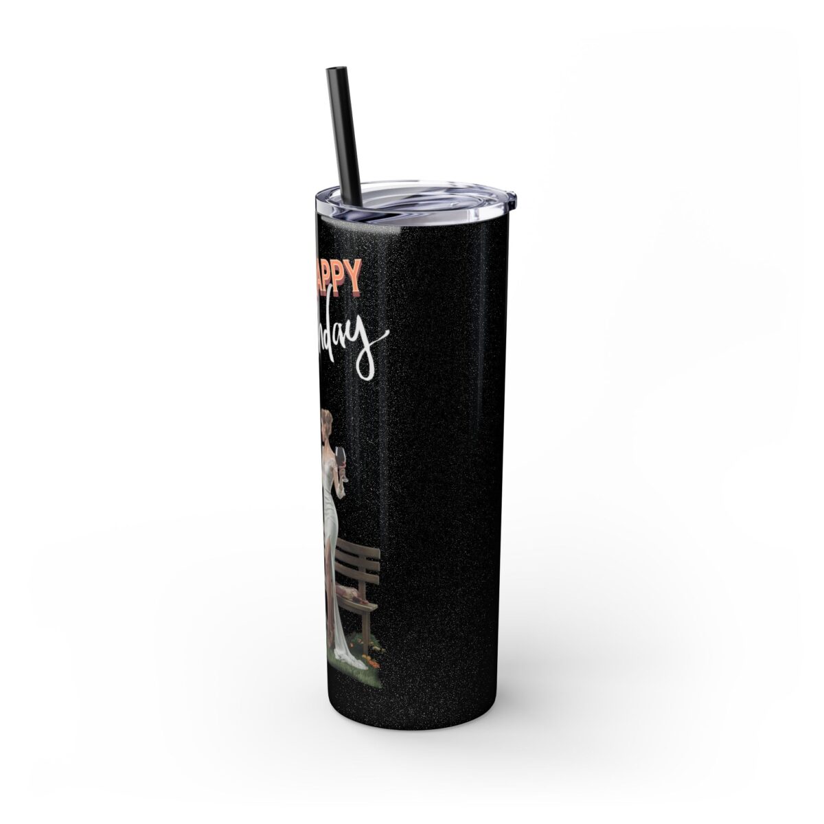 Happy Birthday Skinny Tumbler with Straw, 20oz - Image 4