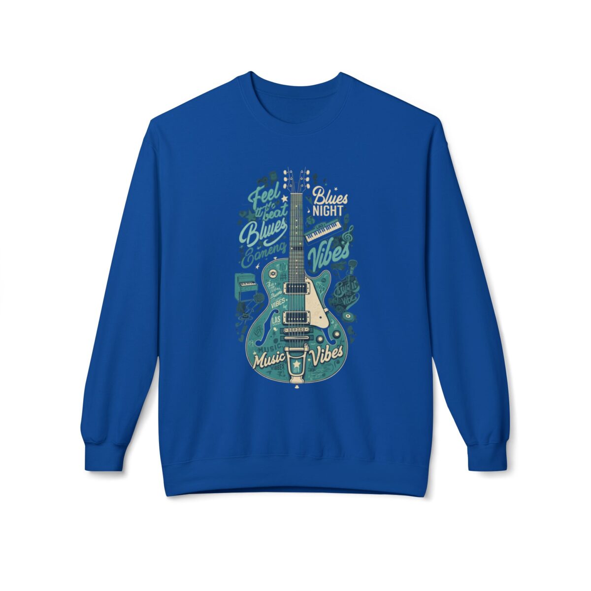 Blues night Unisex Midweight Softstyle Fleece Crewneck Sweatshirt - Image 21