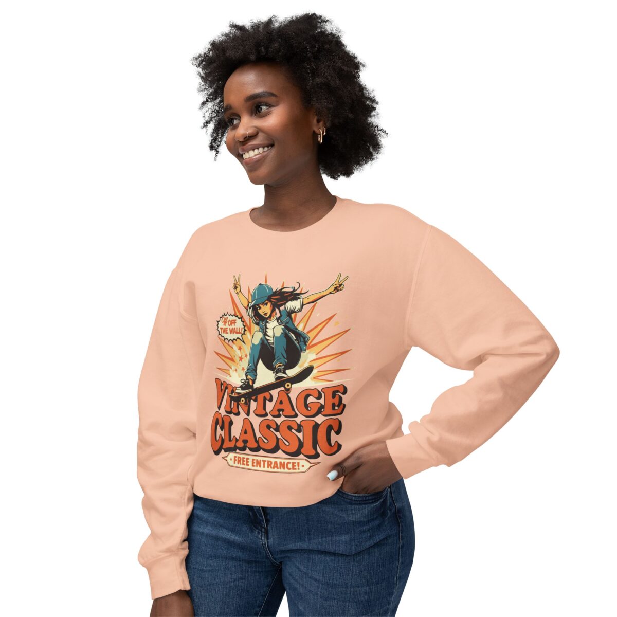 Vintage Classic Unisex Lightweight Crewneck Sweatshirt - Image 11