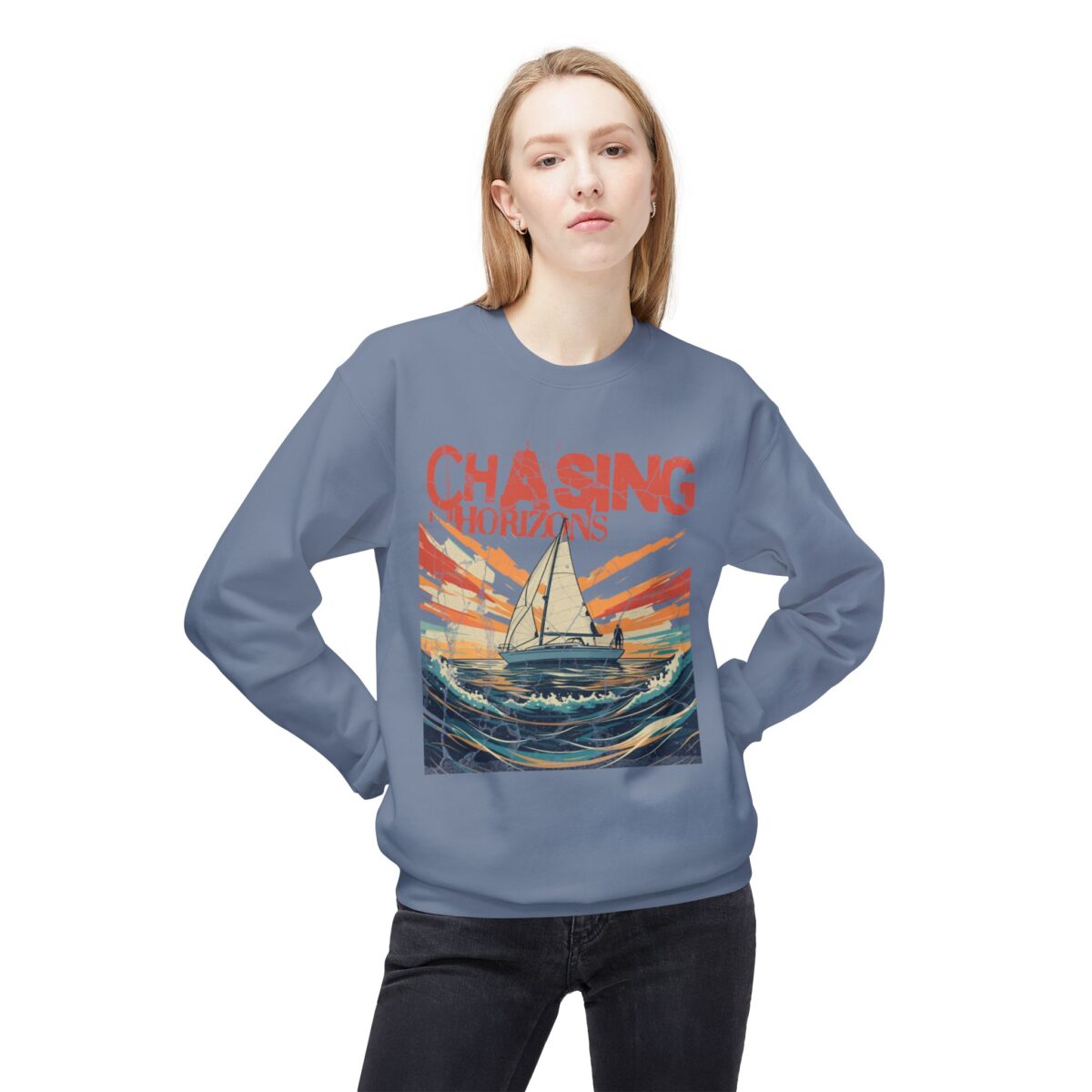 Chasing Horizons Unisex Midweight Softstyle Fleece Crewneck Sweatshirt - Image 11