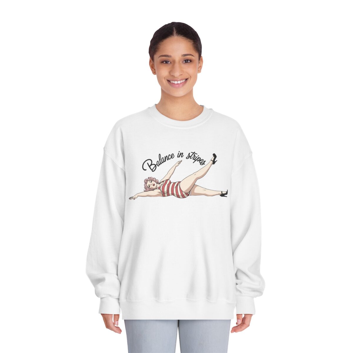 Balance in Stripes Unisex DryBlend® Crewneck Sweatshirt - Image 3