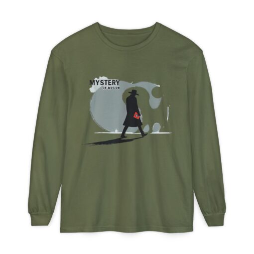 Mystery in motion Unisex Garment-dyed Long Sleeve T-Shirt - Image 5