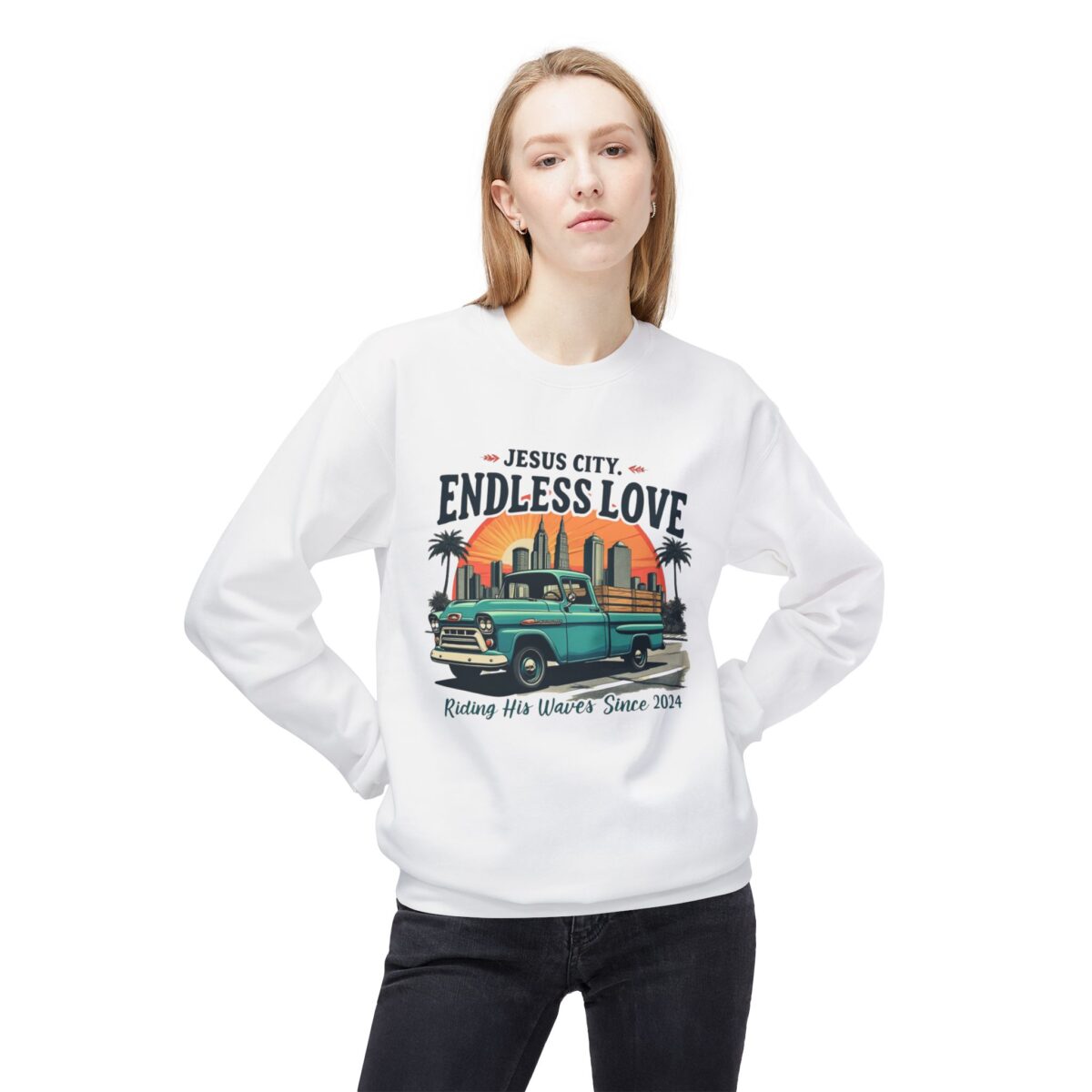 Endless love Unisex Midweight Softstyle Fleece Crewneck Sweatshirt - Image 3