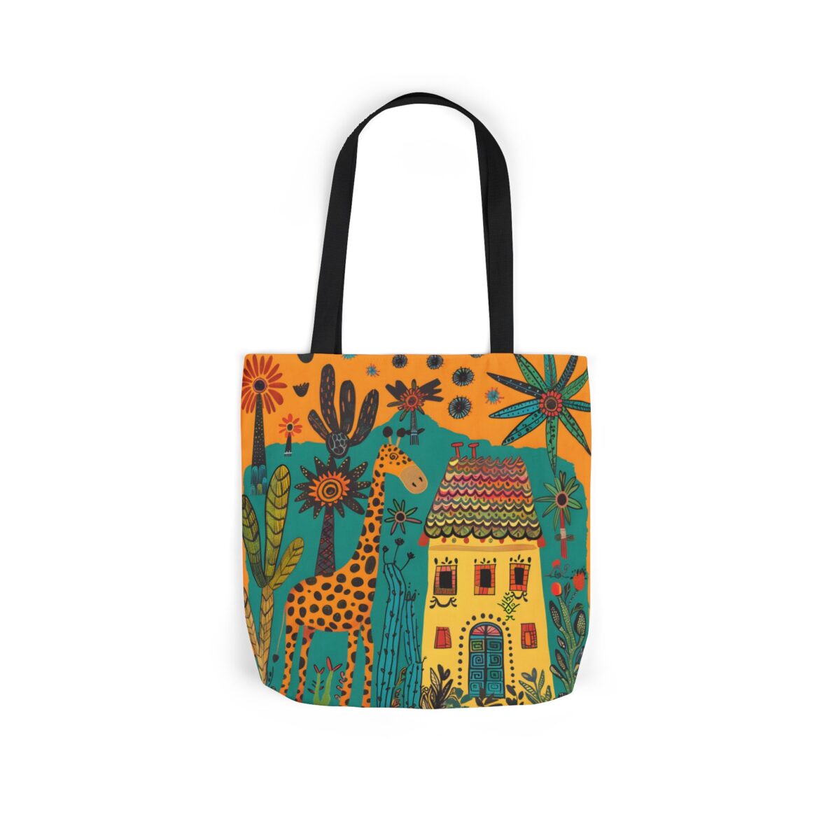 The giraffe that lives in my house Canvas Tote Bag, 5-Color Straps - Image 24