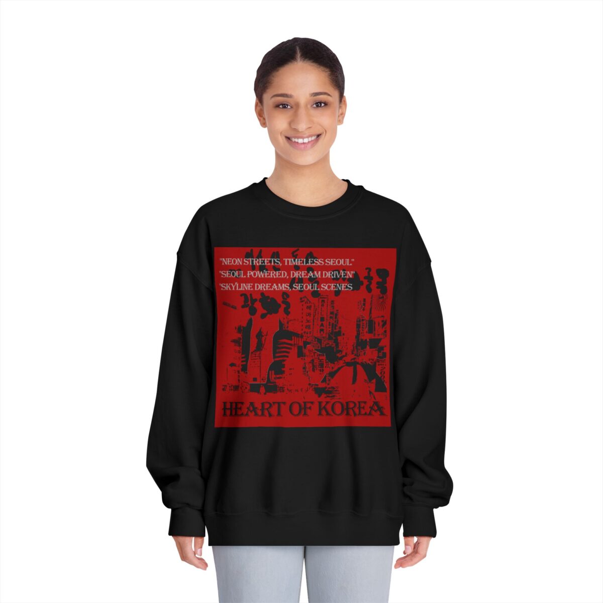 Heart of Korea Unisex DryBlend® Crewneck Sweatshirt - Image 3