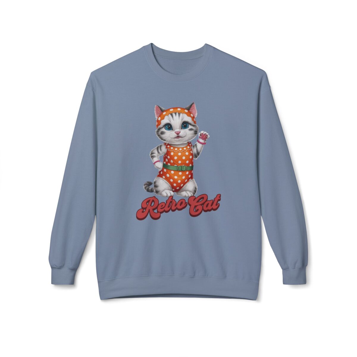 Retro Cat Unisex Midweight Softstyle Fleece Crewneck Sweatshirt - Image 29