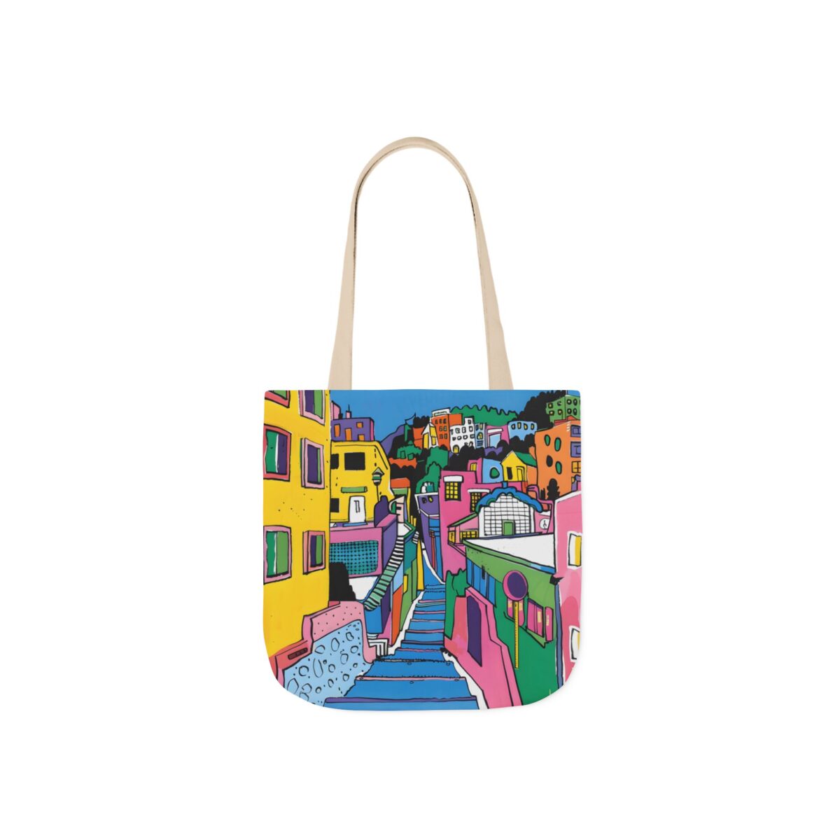 The hillside village in Korea Canvas Tote Bag, 5-Color Straps - Image 3