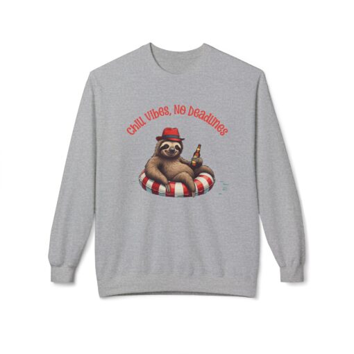 Chill vibes no deadline Unisex Midweight Softstyle Fleece Crewneck Sweatshirt - Image 9