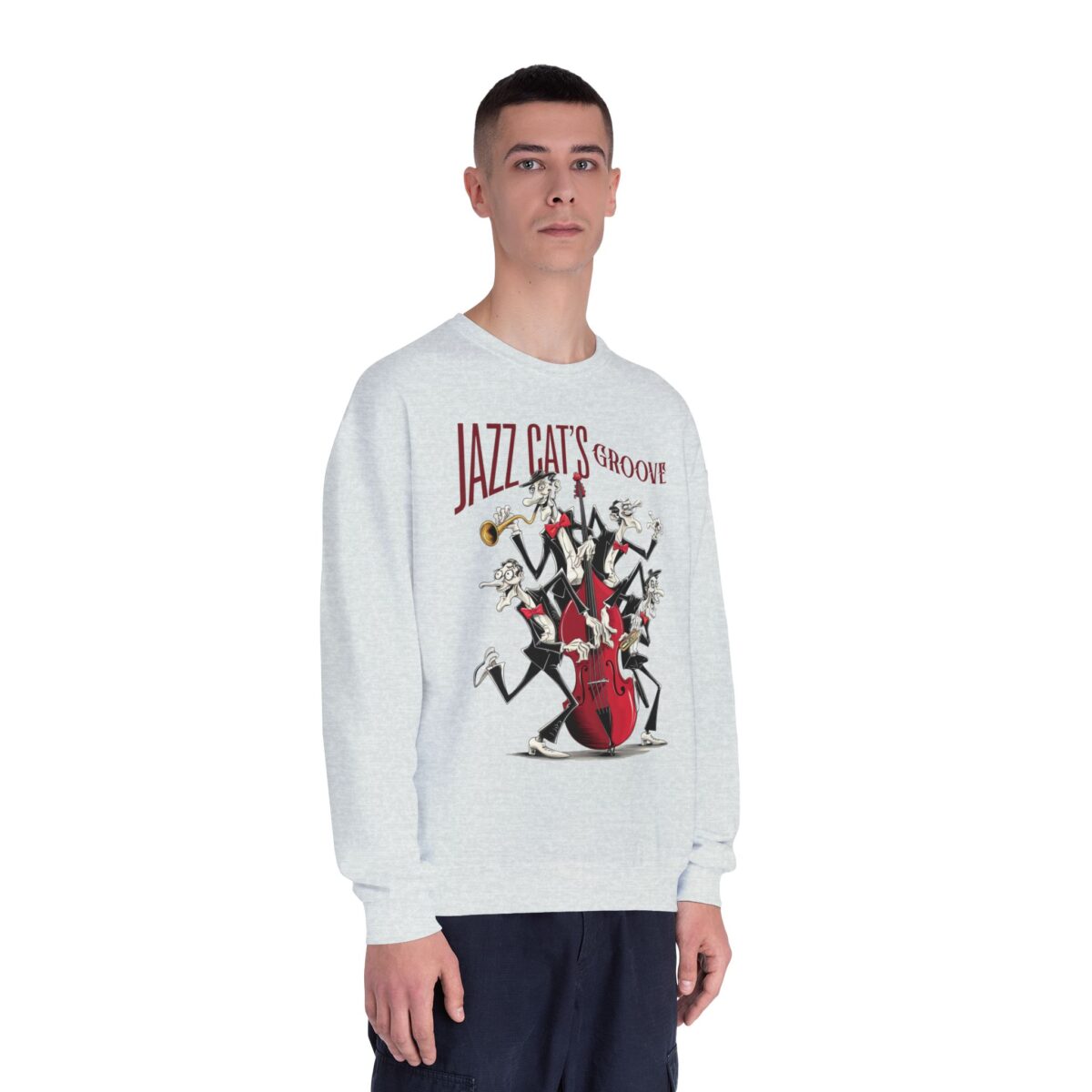 Jazz cat's groove Unisex NuBlend® Crewneck Sweatshirt - Image 23