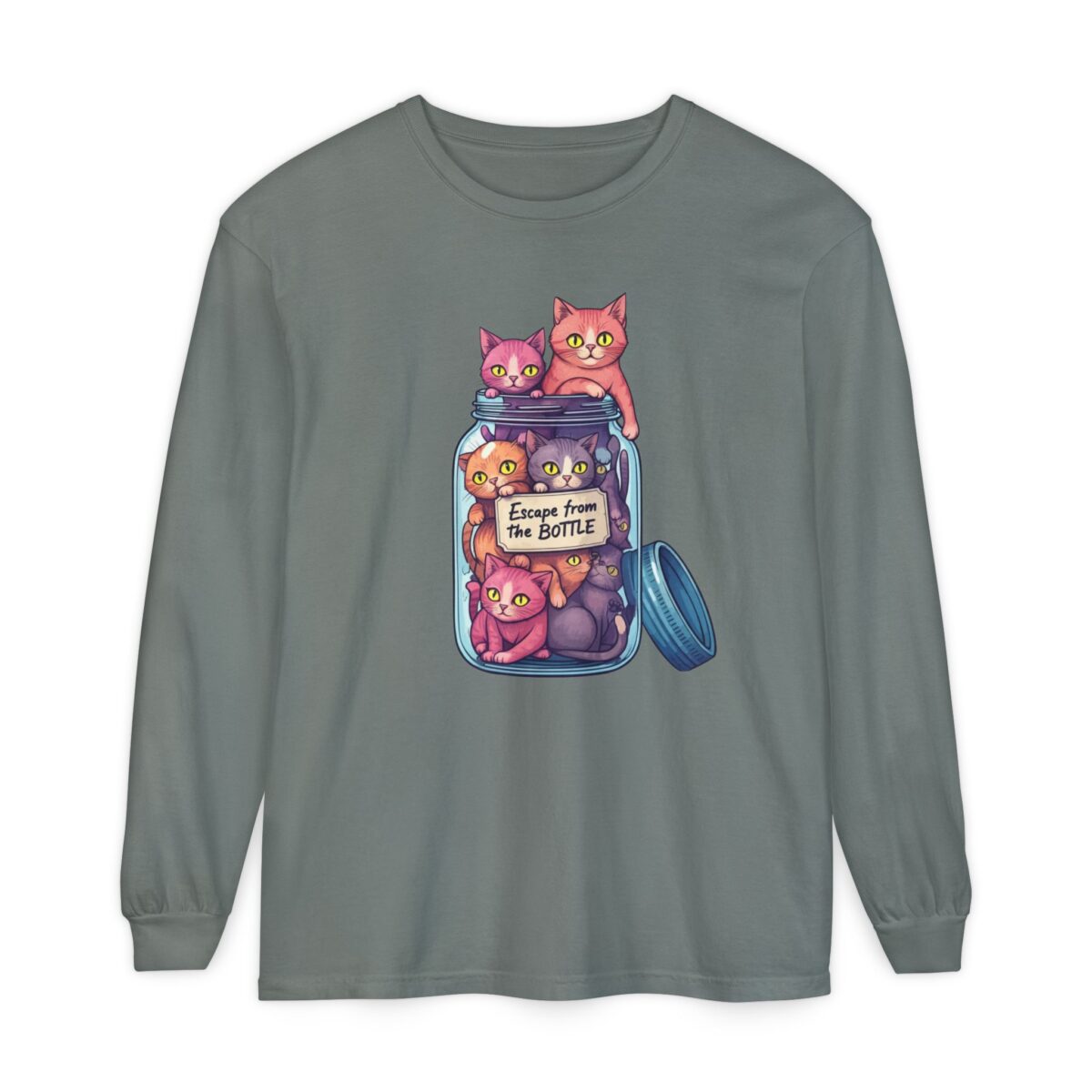 Escape from the bottle Unisex Garment-dyed Long Sleeve T-Shirt - Image 37