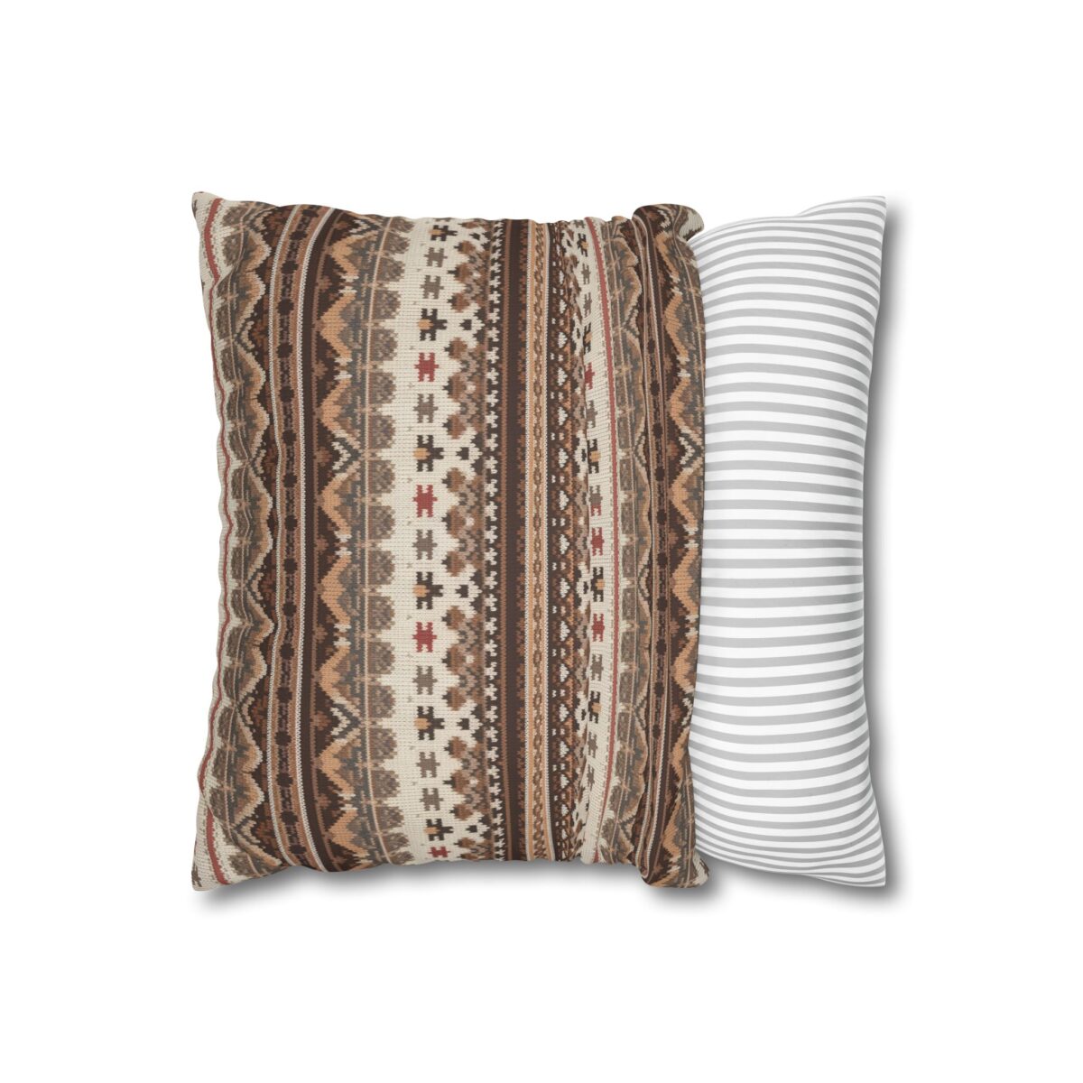 Warm Nordic Knit  Faux Suede Square Pillowcase - Image 2