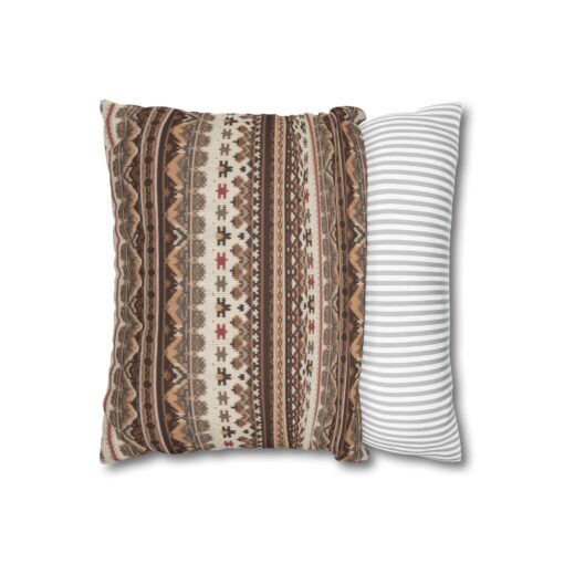 Warm Nordic Knit  Faux Suede Square Pillowcase - Image 2