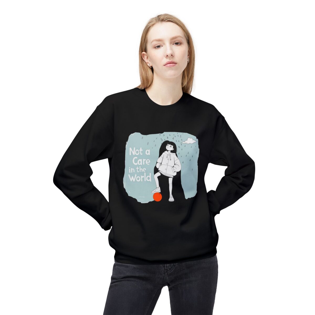 Not a care in the world Unisex Midweight Softstyle Fleece Crewneck Sweatshirt - Image 11