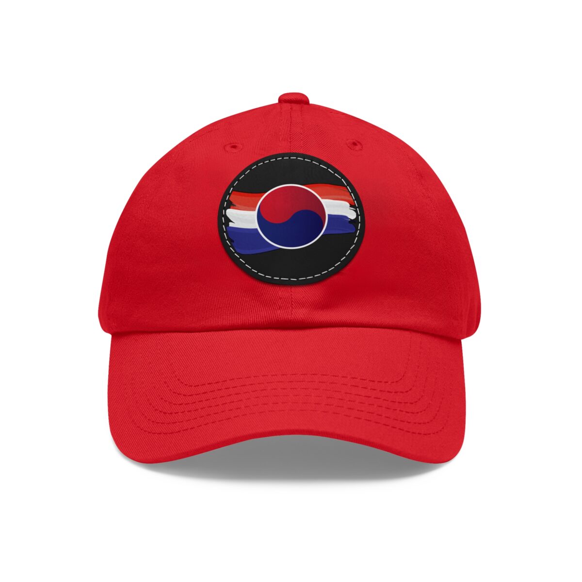 Korean Flag Hat with Leather Patch (Round)