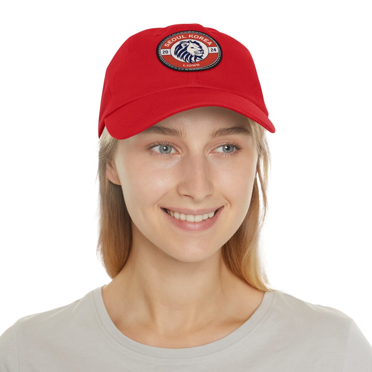 Seoul Korea Lions Hat with Leather Patch (Round) - Image 4