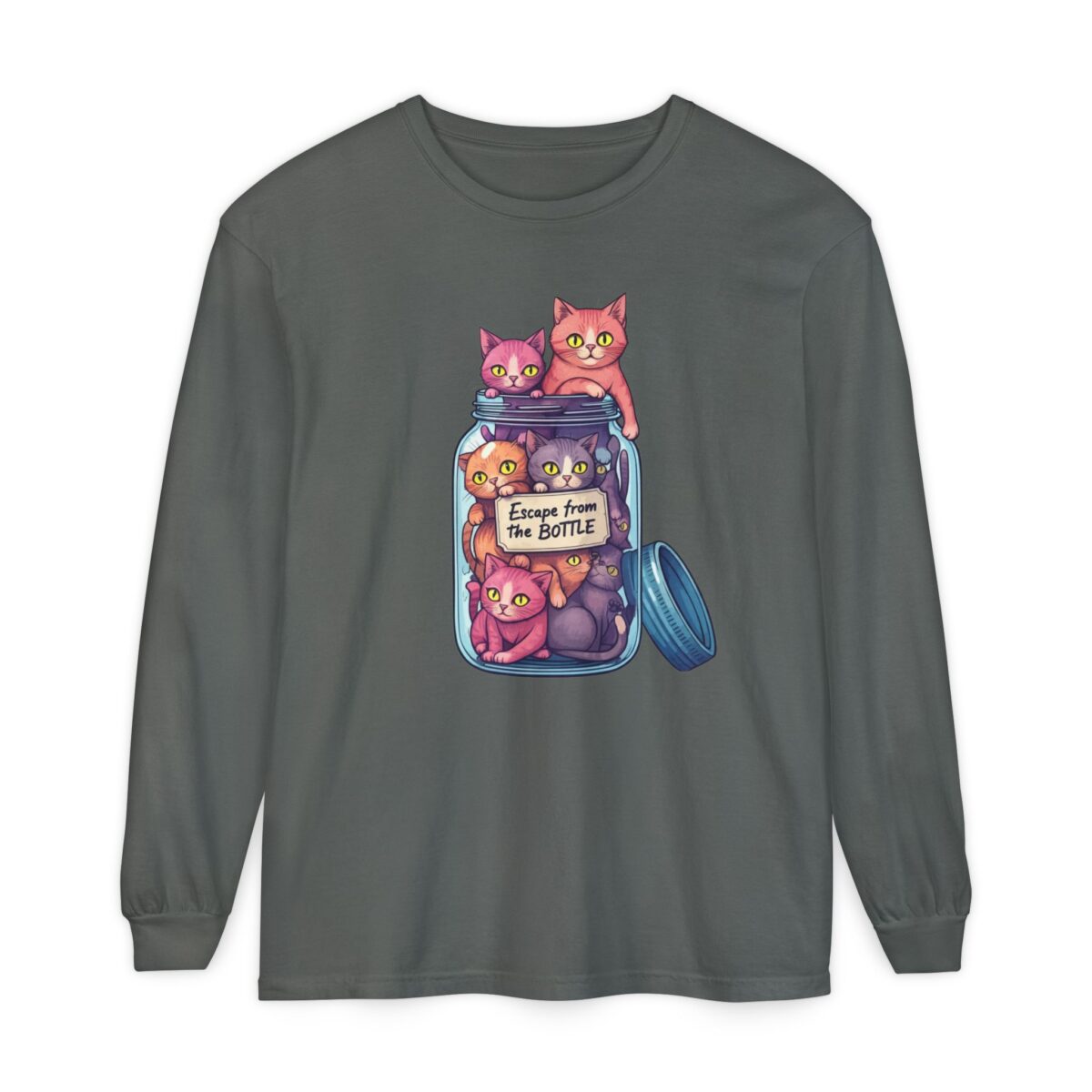 Escape from the bottle Unisex Garment-dyed Long Sleeve T-Shirt - Image 33