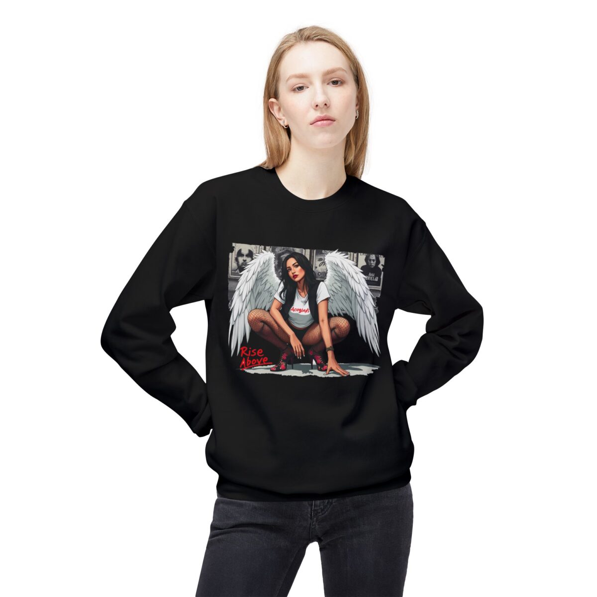 Rise above Unisex Midweight Softstyle Fleece Crewneck Sweatshirt - Image 3