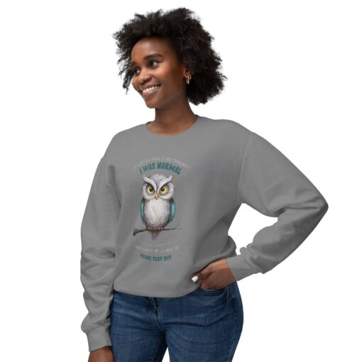 Quirky Owl's Message Unisex Lightweight Crewneck Sweatshirt - Image 15