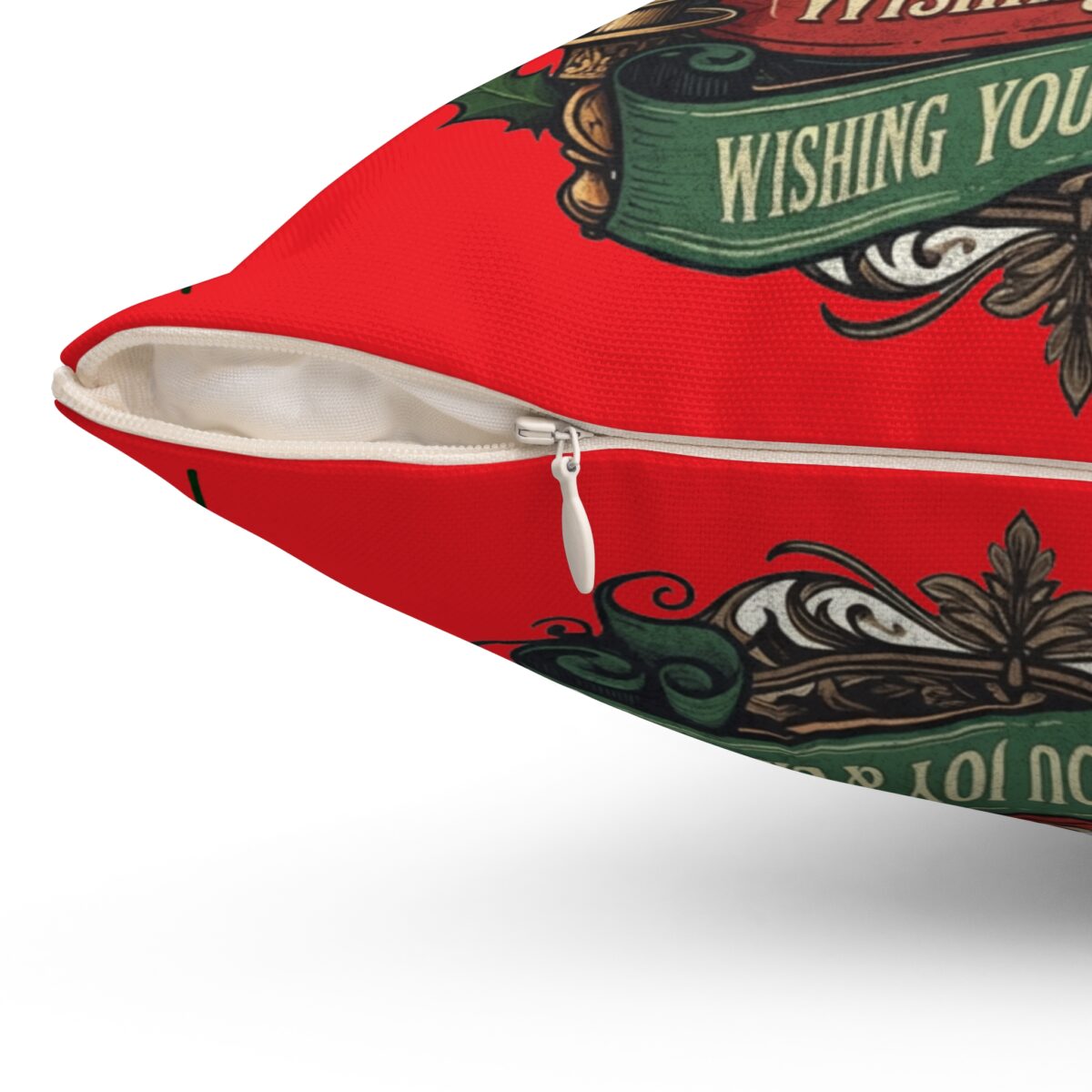 Holly Jolly Spun Polyester Square Pillow - Image 3