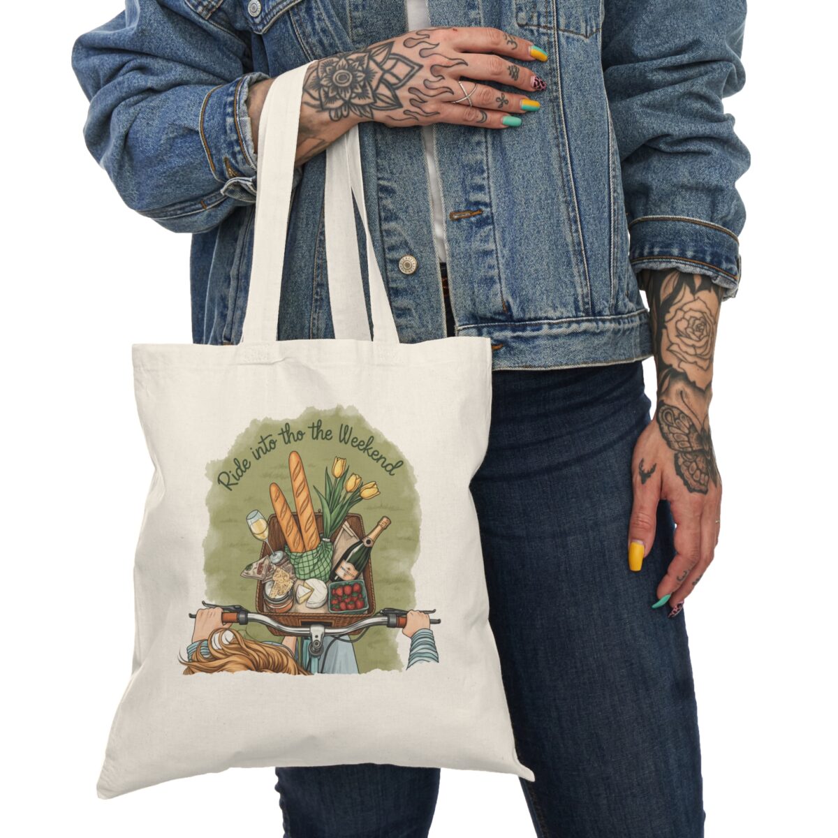 Ride into the weekend Natural Tote Bag - Image 3