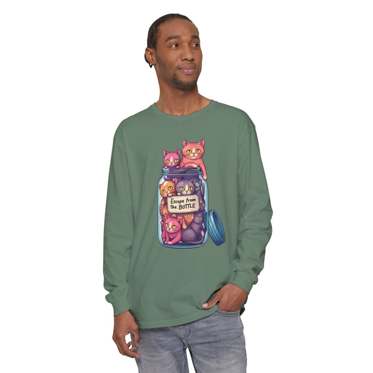 Escape from the bottle Unisex Garment-dyed Long Sleeve T-Shirt - Image 51