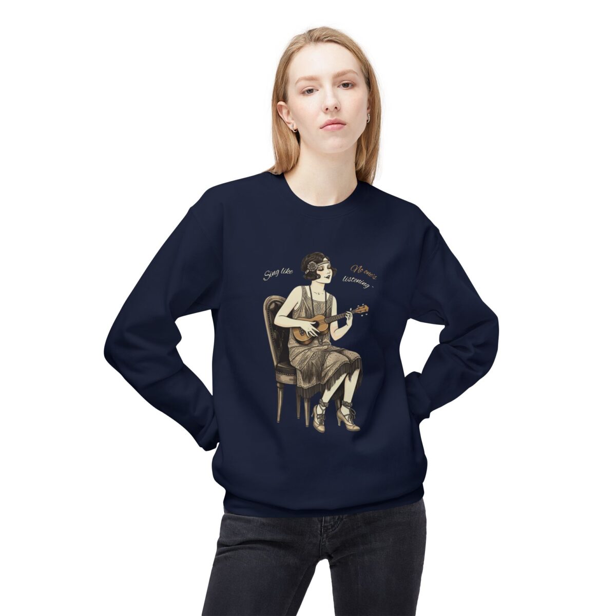 Sing like no one's listening Unisex Midweight Softstyle Fleece Crewneck Sweatshirt - Image 27