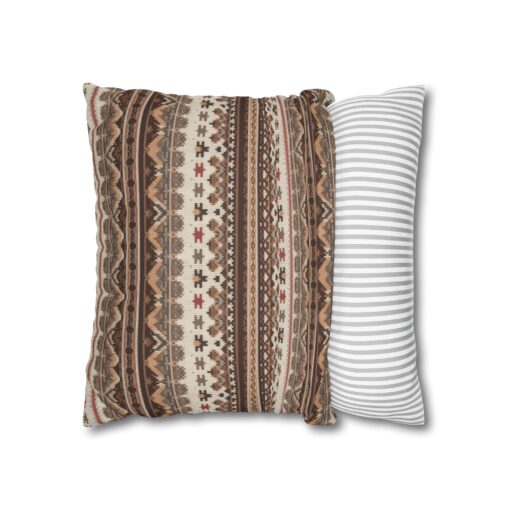 Warm Nordic Knit  Faux Suede Square Pillowcase - Image 6