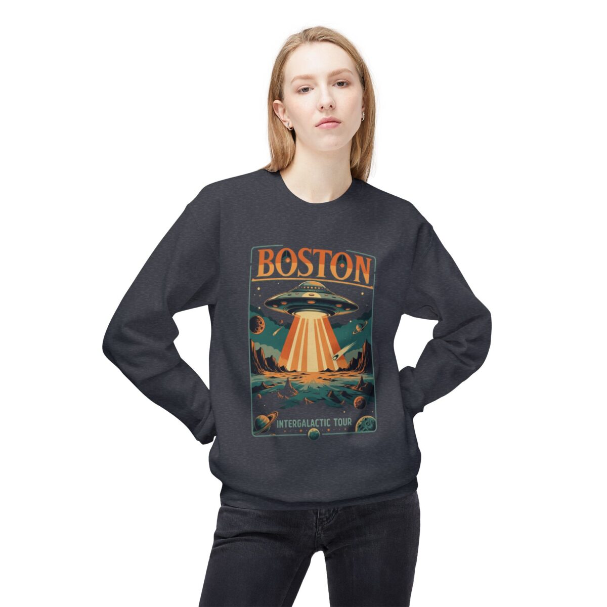 Boston Unisex Midweight Softstyle Fleece Crewneck Sweatshirt - Image 11