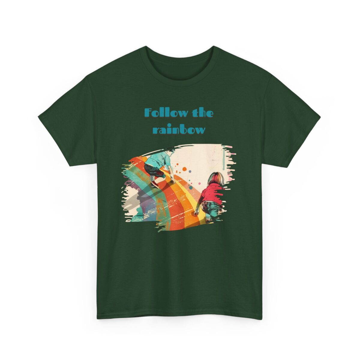 Follow the rainbow Unisex Heavy Cotton Tee - Image 31
