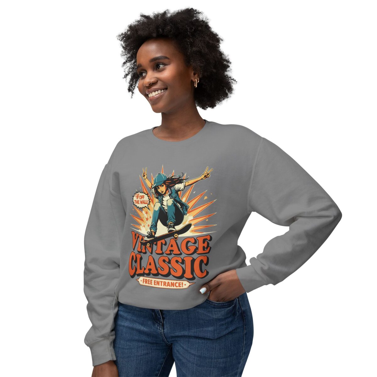 Vintage Classic Unisex Lightweight Crewneck Sweatshirt - Image 27