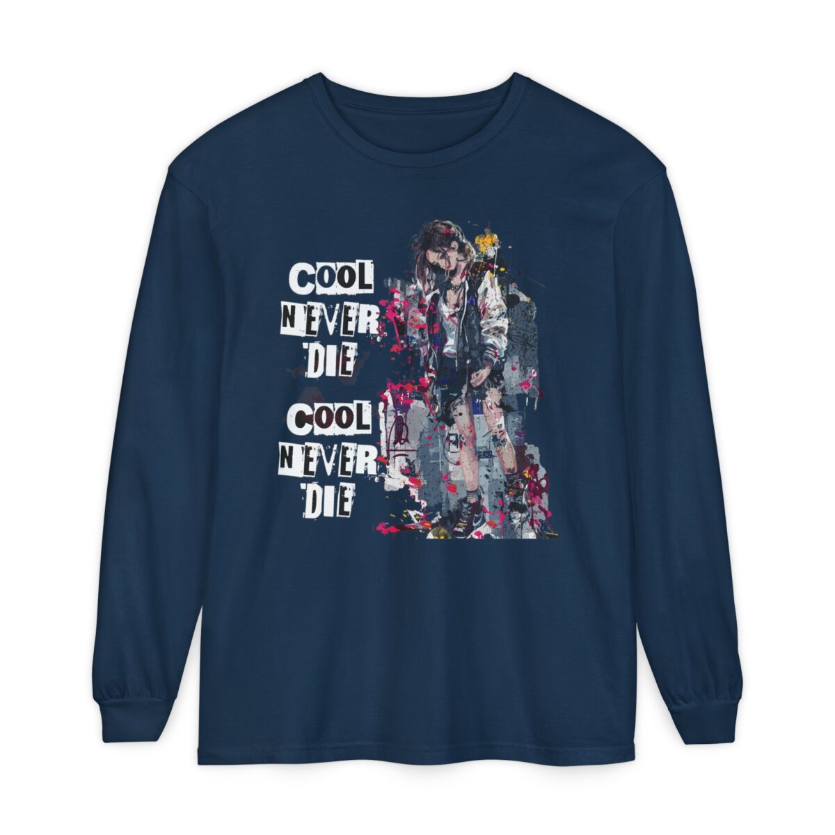 Cool never die Garment-dyed Long Sleeve T-Shirt - Image 5