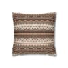 Warm Nordic Knit  Faux Suede Square Pillowcase