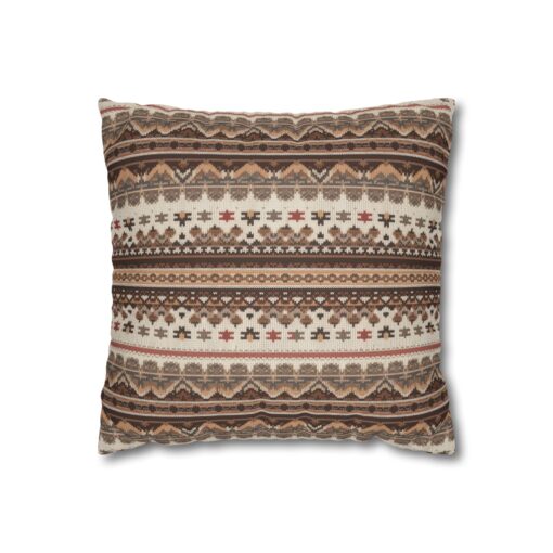 Warm Nordic Knit  Faux Suede Square Pillowcase