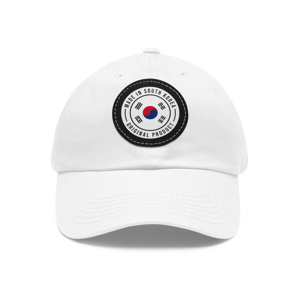 Made in South Korea Hat with Leather Patch (Round)