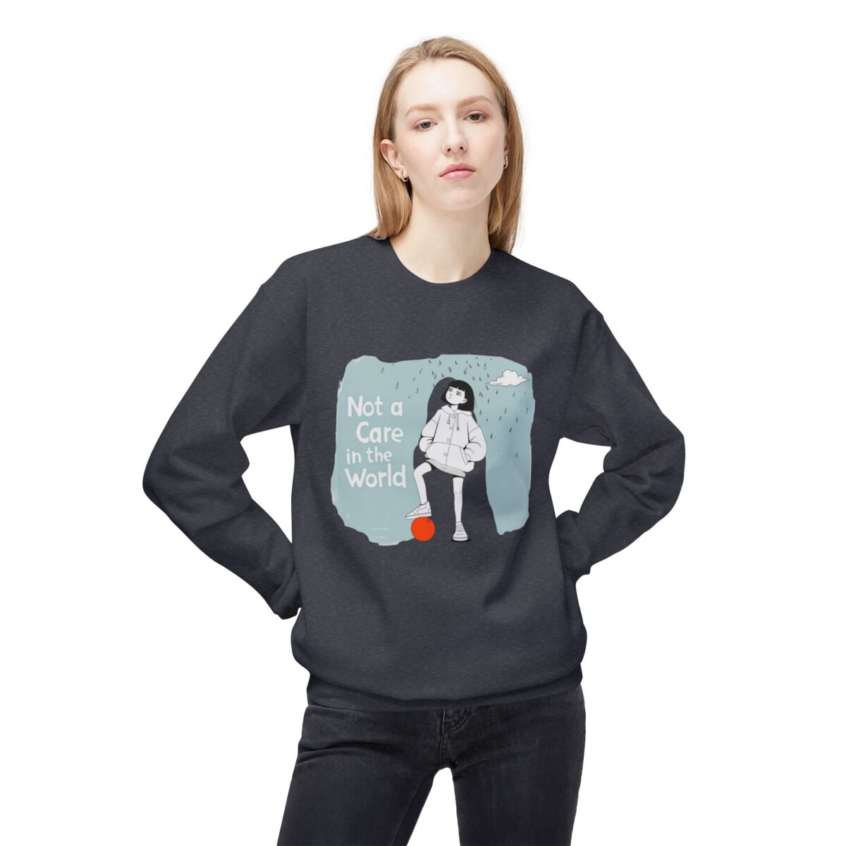 Not a care in the world Unisex Midweight Softstyle Fleece Crewneck Sweatshirt - Image 23