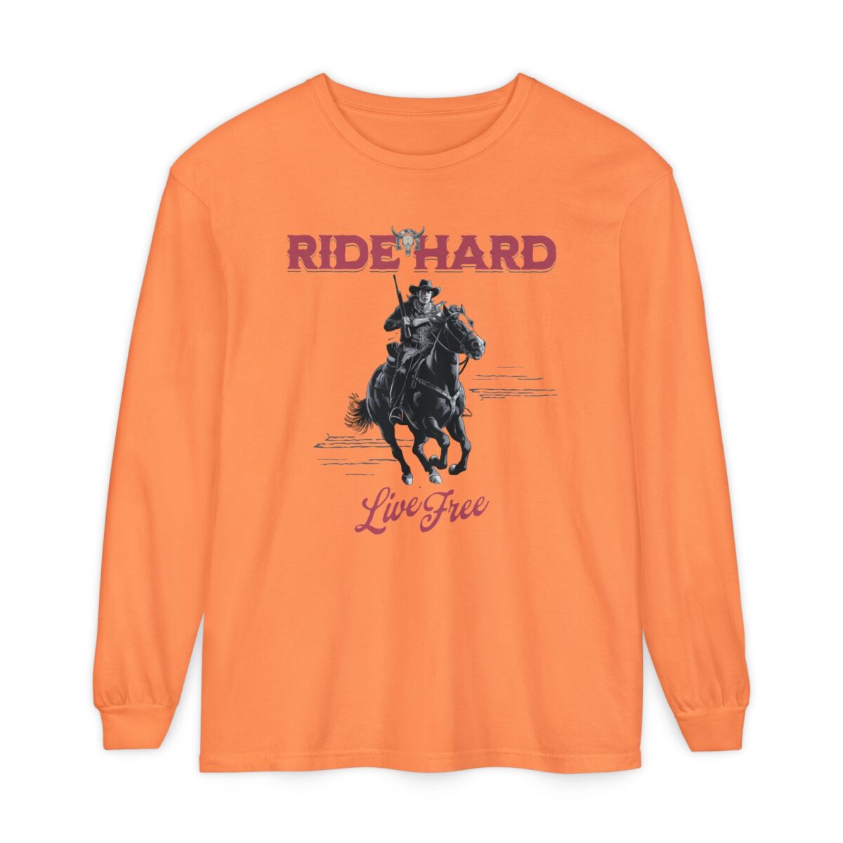 Ride hard Unisex Garment-dyed Long Sleeve T-Shirt