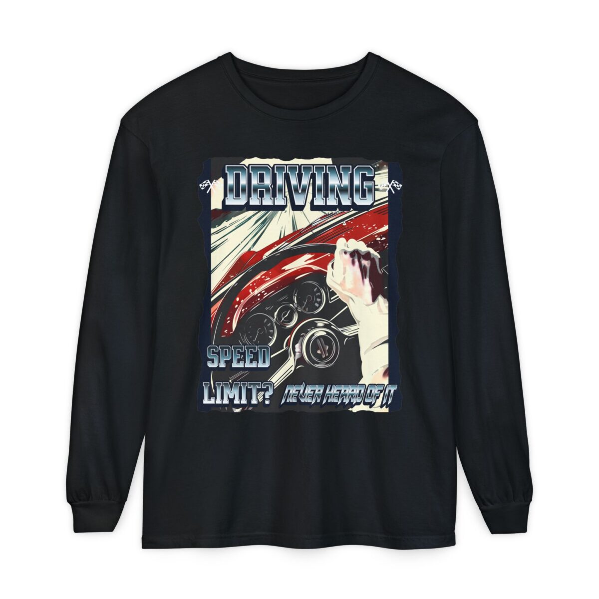 Driving Unisex Garment-dyed Long Sleeve T-Shirt - Image 13