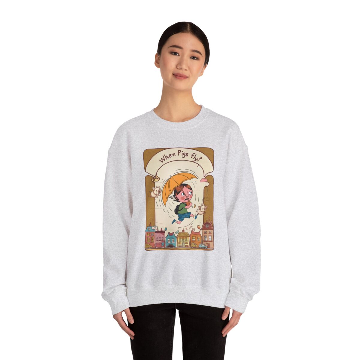 When pigs fly? Unisex Heavy Blend™ Crewneck Sweatshirt - Image 4