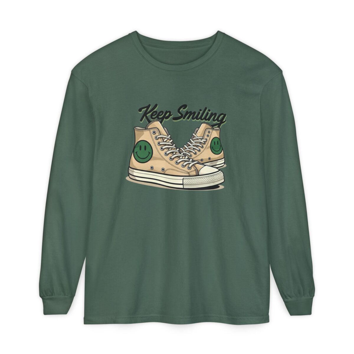 Copy of Keep smiling Unisex Garment-dyed Long Sleeve T-Shirt - Image 25