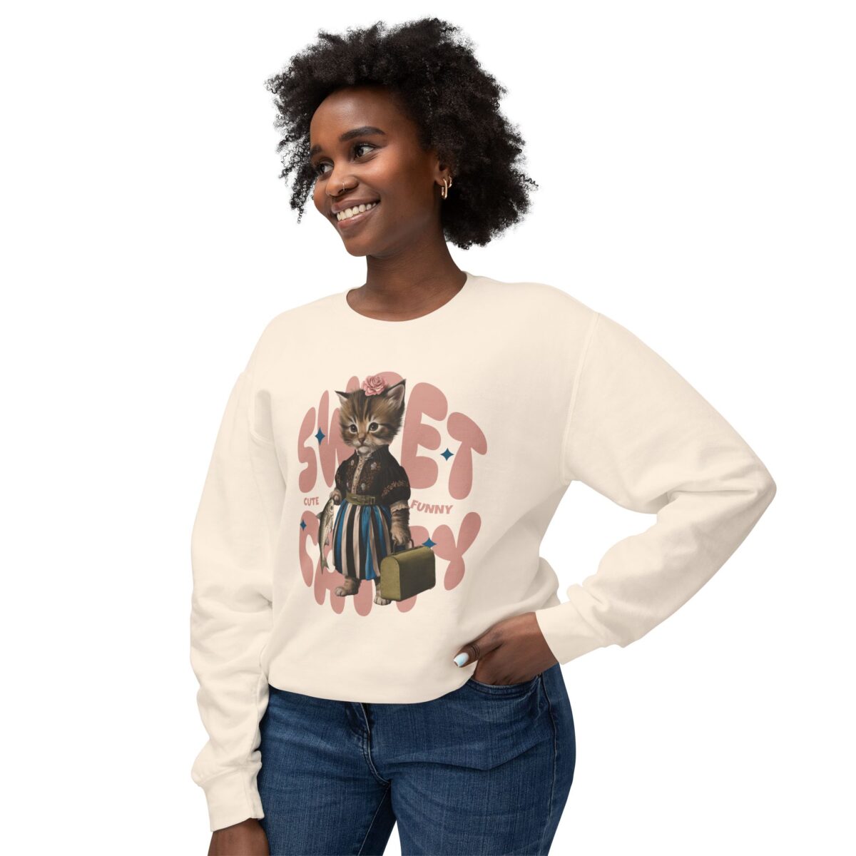 Sweet Catty Unisex Lightweight Crewneck Sweatshirt - Image 7
