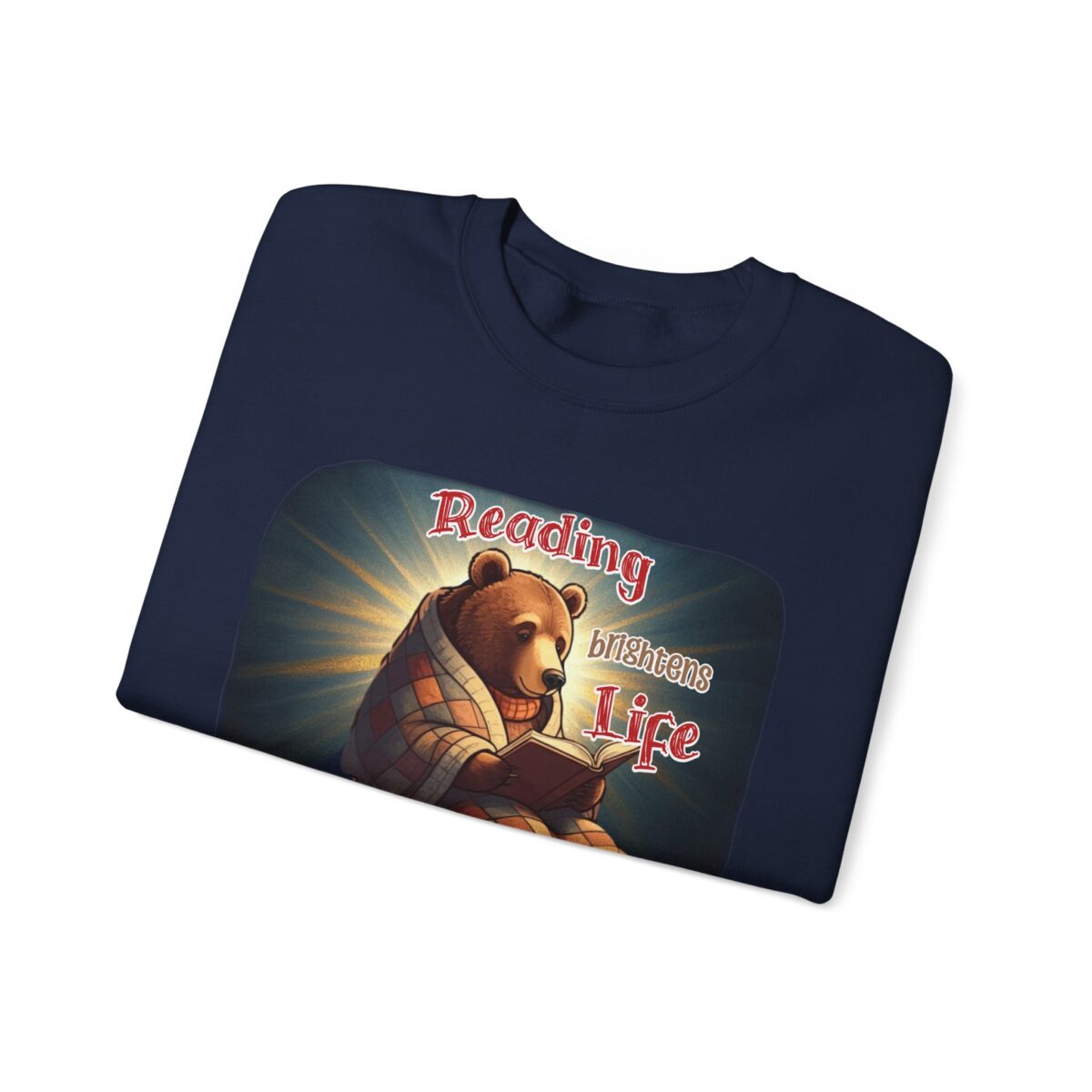 Reading brightens life, even the bear Unisex Heavy Blend™ Crewneck Sweatshirt - Image 11