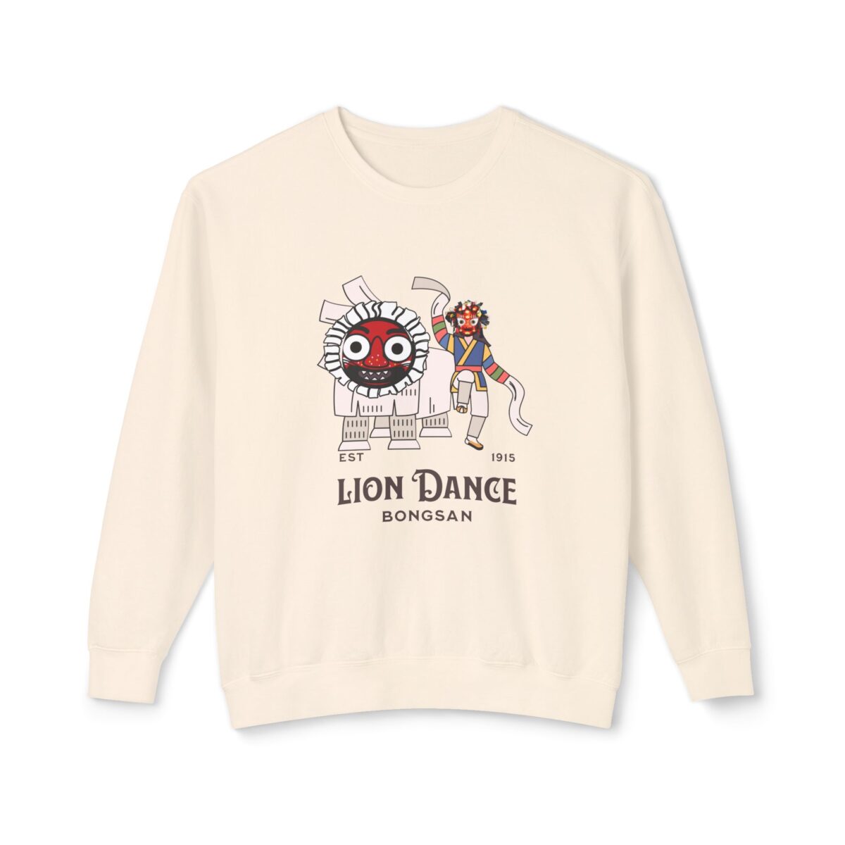 Korean traditional lion dance Unisex Lightweight Crewneck Sweatshirt - Image 5